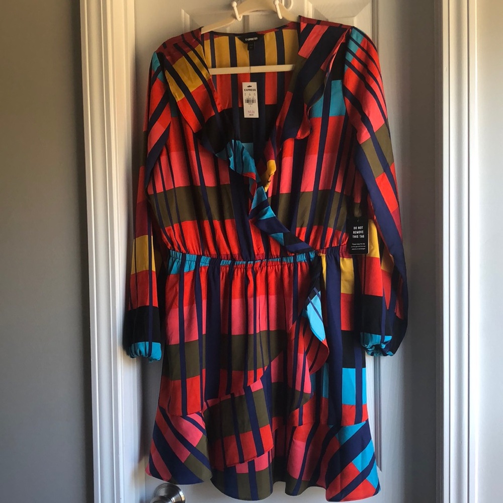 Express size large color block dress